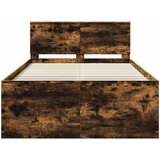  Krevetna konstrukcija s uzglavljem Dimljeni hrast 120 x 200 cm | shoptok.hr