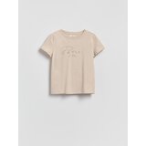 Reserved Majica kratkih rukava s natpisom - bež | shoptok.hr