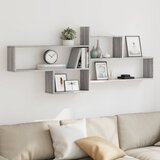 vidaXL Stenska polica siva sonoma 167,5x18x68 cm inženirski les Cene