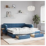 vidaXL Izvlečna dnevna postelja s predali modra 100x200 cm ž | Shoptok.si