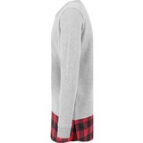 Urban Classics long flanell bottom open edge crewneck gry/blk/red | ePonuda.com