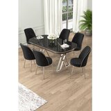 Hanah home Set Trpezarijski sto i 6 stolica Lai, crna | Eponuda.ba