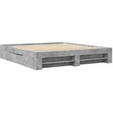  Okvir kreveta boja betona 200x200 cm od konstruiranog drva | shoptok.hr