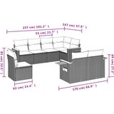  8-dijelni set vrtnih sofa od poliratana s jastucima bež | shoptok.hr