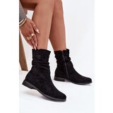 Boto Insulated Women's Booties With Wrinkled Shaft On Flat Heel Krisia Cijene