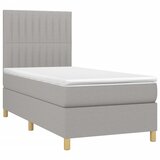  Krevet s oprugama i madracem svjetlosivi 100x200 cm od tkanine | shoptok.hr