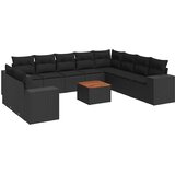  11-dijelni set vrtnih sofa od poliratana s jastucima crni | shoptok.hr
