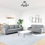  2-dijelni set sofa s jastucima svjetlosivi od tkanine | shoptok.hr