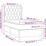  Box spring postelja z vzmetnico temno rjava 80x200 cm blago, (20893468) | Shoptok.si