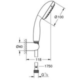Grohe 26198000 Vitalio Go 100 set za ručni tuš, krom | shoptok.hr