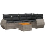  6-dijelni set vrtnih sofa od poliratana s jastucima sivi | shoptok.hr