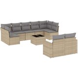 vidaXL 10-dijelni set vrtnih sofa s jastucima bež od poliratana | shoptok.hr