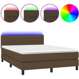  box spring s madracem LED tamnosmeđi 140x200 cm tkanina | shoptok.hr