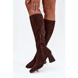 Boto Women's Heeled Boots with Stitching Chocolate Celandine | shoptok.hr