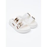 SEASTAR Flip-flops with gold buckles on the platform white | Shoptok.si