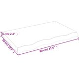 Stolna ploča 80x50x(2-6) cm od netretirane masivne hrastovine | shoptok.hr
