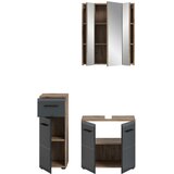 MID.YOU Kopalnica Ice, Črna, Barva Hrasta, 3-Delna | Shoptok.si
