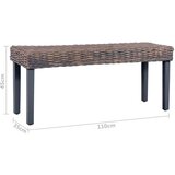  Klupa siva 110 cm prirodni ratan kubu i masivno drvo manga | shoptok.hr