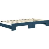  Dnevni krevet na razvlačenje i madraci plavi 100x200 cm baršun | shoptok.hr
