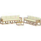 vidaXL Zunanja garnitura za sedenje z blazino 9 pcs Bela in krem, (5000271098) | Shoptok.si