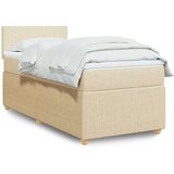 vidaXL Okvir kreveta s oprugama i madrac krem 80x200 cm od tkanine | shoptok.hr