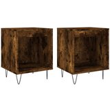 vidaXL Nočna omarica 2 kosa dimljen hrast 40x35x50 cm inženirski les | Shoptok.si