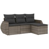 Maison Chic Seti vrtnega pohištva - Vrtna garnitura - Vrtni pohištvo set 4-delna z blazinami siv poli ratan, (21820808) | Shoptok.si