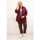 Kesi Włoski Women's Plus Size cotton oversized sweatshirt long sleeve burgundy | shoptok.hr