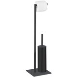 Wenko Črno jekleno stojalo za WC papir z WC ščetko Recco – | Shoptok.si