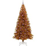 vidaXL Božično drevo med 300 LED z stojalom Zlata 240 cm PET | Shoptok.si