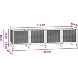  Vrtni saksija s kotačima Plavo Sivo 160 x 40 x 48 cm PP | shoptok.hr