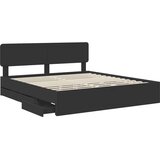 vidaXL Okvir za krevet Crna 200 x 200 cm Inženjersko Drvo | shoptok.hr