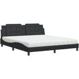  The Living Store Postelja z vzmetnico črna 180x200 cm umetno usnje - Postelja, (21445715) | Shoptok.si