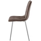 Libra stolica - tamnosmeđi baršun / kromirane noge x 4 | shoptok.hr
