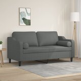 vidaXL Kavč dvosed z blazinami temno siv 140 cm blago Cene