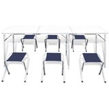 vidaXL sklopivi set stola za kampiranje i 6 stolaca podesiva visina 180x60 cm | shoptok.hr