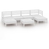 Maison Chic Seti vrtnega pohištva - Vrtna garnitura - Vrtni pohištvo set 7-delna bela trdna borovina, (21808261) | Shoptok.si