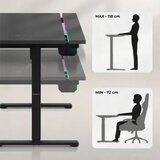 Huzaro Hero 8.7 Crni RGB Električni podesivi sto 140x70cm Slike