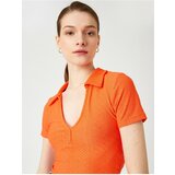Koton Polo T-shirt - Orange - Fitted Cene