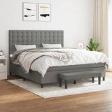  The Living Store Box spring postelja z vzmetnico temno siva 160x200 cm blago - Box Spring Postelja, (21502750) Cene