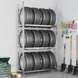 Stalak za gume s 3 razine srebrni 110 x 40 x 200 cm čelični | shoptok.hr