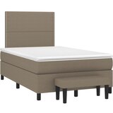 vidaXL Krevet s oprugama i madracem smeđesivi 120 x 190 cm od tkanine | shoptok.hr