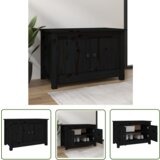 The Living Store Omarica za čevlje črna 70x38x45,5 cm trdna borovina - Omarica Za Čevlje, (21744645) | Shoptok.si