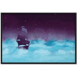  Slika - Night Waves (1 Part) Wide - Third Variant 60x40 U crnom drvenom okviru | shoptok.hr