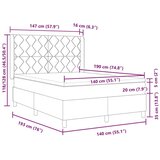 vidaXL Postelja z vzmetnico Svetlo siva 140x190 cm Tkanina, (22050894) | Shoptok.si