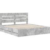  Krevetna konstrukcija s ladicama Betonski sivi 200 x 200 cm Siva 206 x 203 x 100 cm | Shoptok.si
