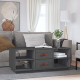 vidaXL Klubska mizica siva 100x50x41 cm trdna borovina Cene