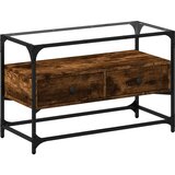 Maison Chic TV omarica - TV stojalo - Televizijska omarica s stekleno ploščo dimljen hrast 80x35x51 cm inž. les, (21701567) | Shoptok.si