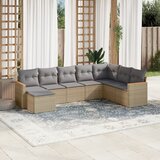 vidaXL 8-dijelni set vrtnih sofa s jastucima bež od poliratana | shoptok.hr