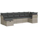 vidaXL 7-dijelni set vrtnih sofa svjetlosivi od poliratana | shoptok.hr